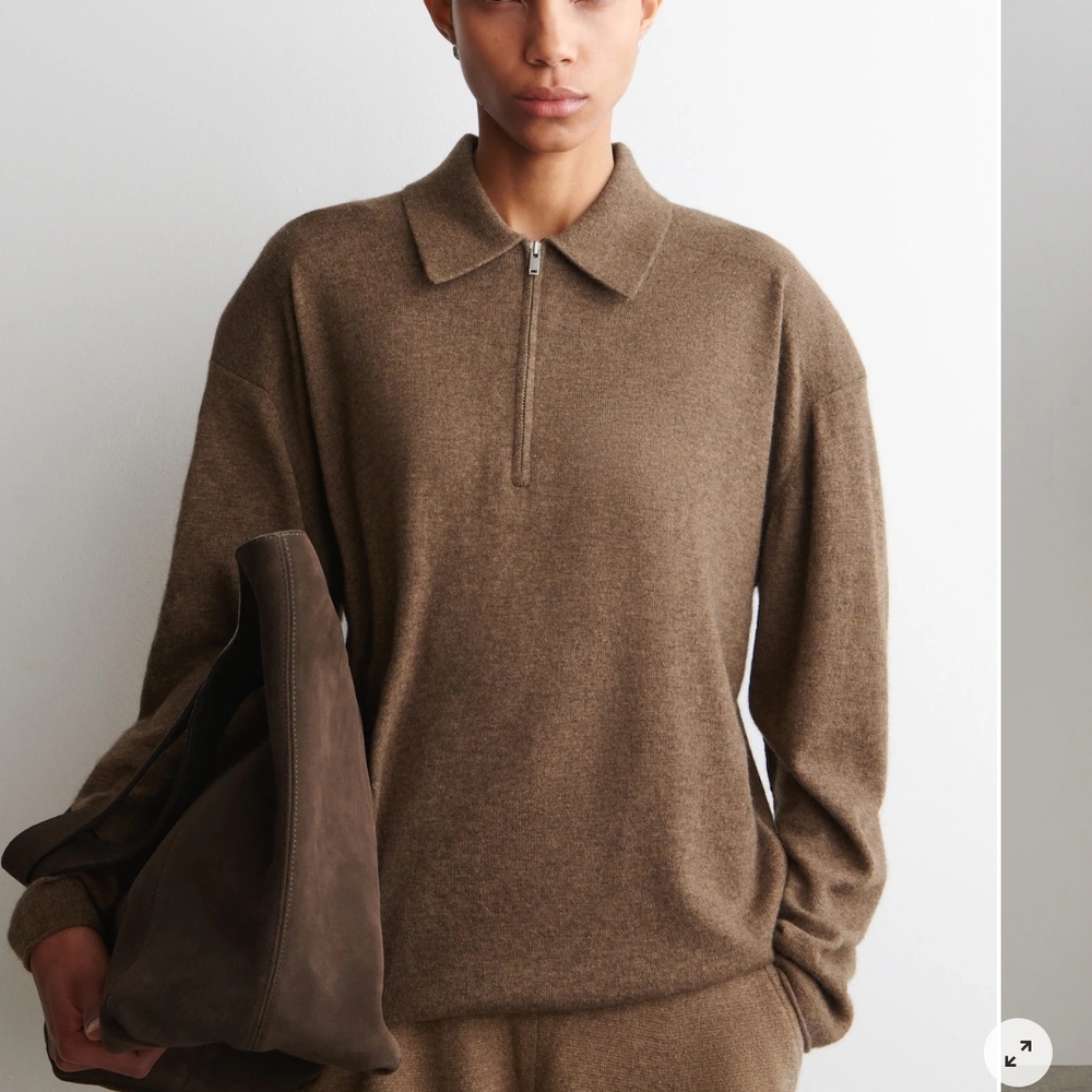 COS Quarter Zip Polo Sweater